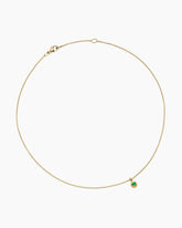 Cable Collectibles® Teen Birthstone Necklace in 18K Yellow Gold with Emerald, 3mm